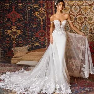 Low Back 2 in 1 Wedding Dress